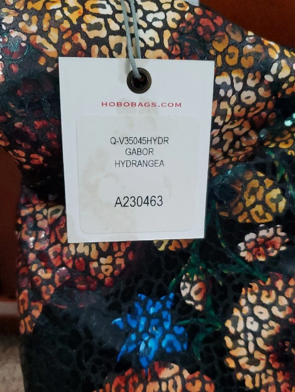 BRAND NEW!!  HOBO Brand Black Multicolor Floral-Leopard Print Hobo Bag